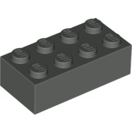 Lego kostka (kostička) 2x4, tmavě šedá (300127, 4113855)